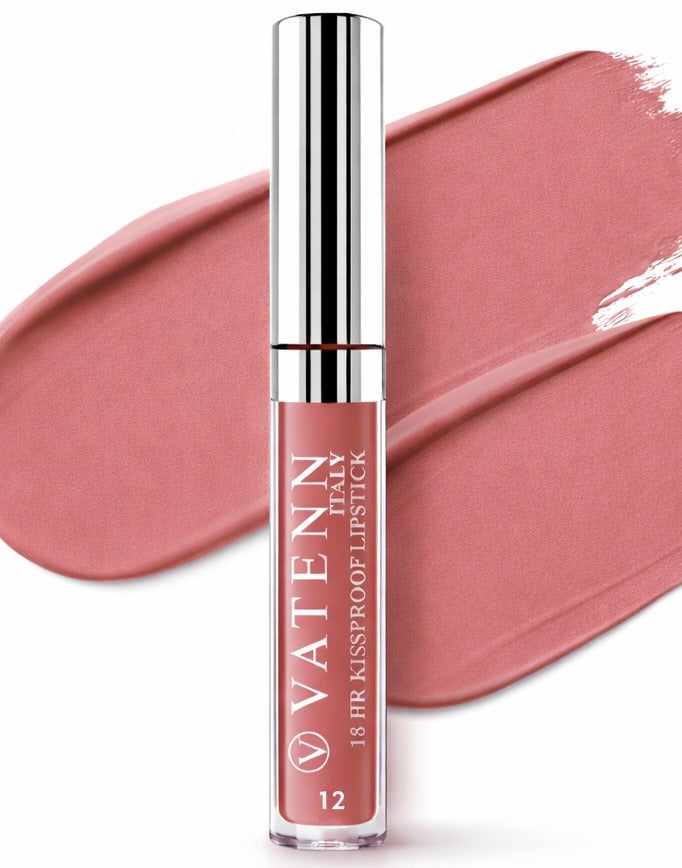 VATENN ITALY 18 Hr Kissproof Lipstick 12 Matte liquid lipstick, Lead-Free ,No Dry Feel, Weightless Feel, Vinyl Ink Kissproof /Lip Lingerie Transfer-Proof, All Day Wear. - Image 1